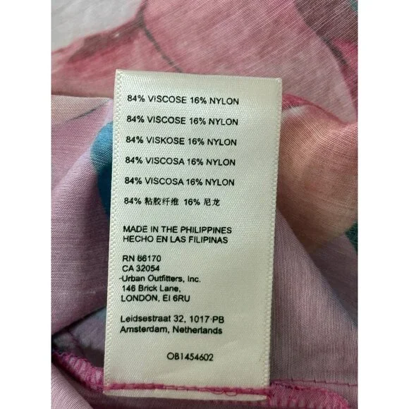 Maeve Anthropolgie Tunic Button-Down Floral Shirt Pink Womens Size S - Picture 9 of 10